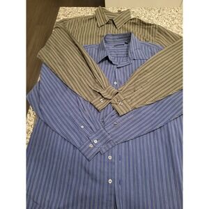 Lot of 2 Van Heusen Studio Mens‎ XLT Tall Striped Long Sleeve Button Down Shirts